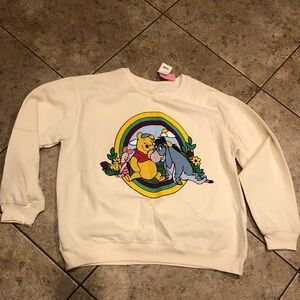 NWT Disney Textured Crewneck Sweatshirt  Winnie the Pooh, Piglet & Eeyore
